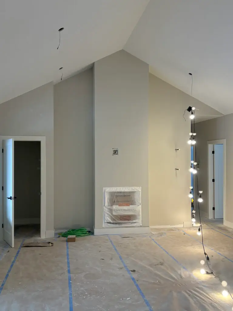 custom home living room